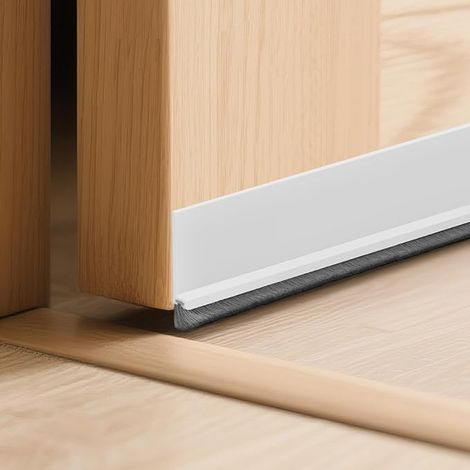 100 cm White Door Seal, Sound Insulation Bottom of the Door, Brush Seal, Dust Protection, Self-Adhesive and Can Be Cut to Size (1/5)