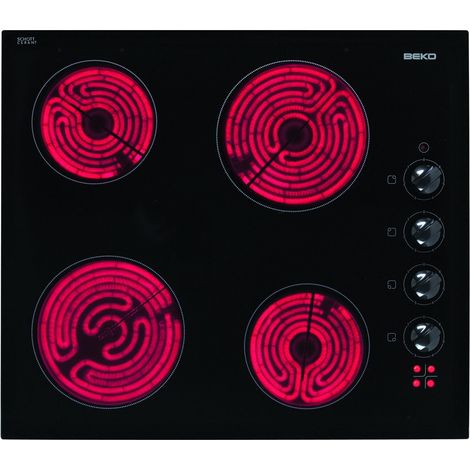 58cm 4-brenner 5800w glaskeramik-kochfeld schwarz - Beko - hic64100