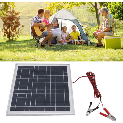 Panneau Solaire Portable 50W Cadre Aluminium Monocrystalline avec Câble 9.8FT DC 18V et Pinces pour RV Camping (1/5)