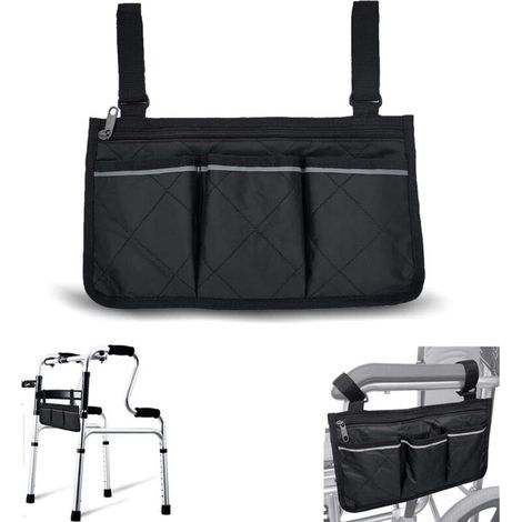 Sac d'accoudoir pour fauteuil roulant, aide à la mobilité sécurisée pour personnes âgées, pochette d (1/5)