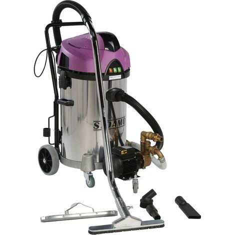Sidamo – Aspirateur professionnel eau et poussières inox 2x1200W – Pompe de refoulement 80L/min – Décolmatage manuel – Filtre classe M (1/5)