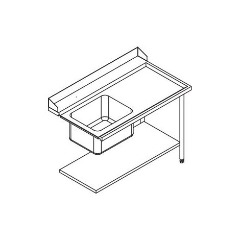 Table de Prélavage Lave-Vaisselle à Capot - Accrochage à Droite - L 700 mm - Elettrobar (1/4)