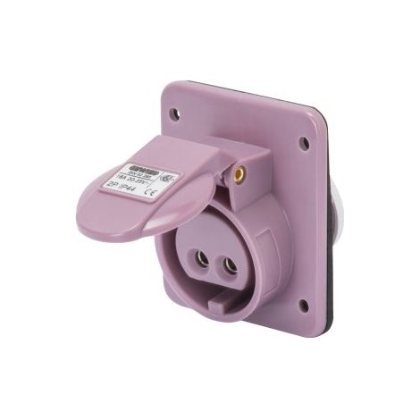 Presa Fissa da incasso a 10° IP44 2P 32A 20-25v 50-60hz. Viola
