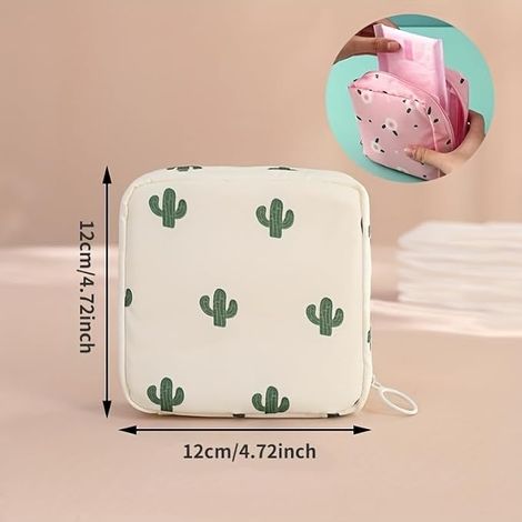 KOWOLL 1 sachet de rangement pour serviettes hygiéniques, pochette réutilisable pour tampons avec fermeture éclair, sachet hygiénique portable (1/5)