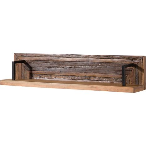 Mensola in legno riciclato 118x25x20 laccato naturale LYON 140