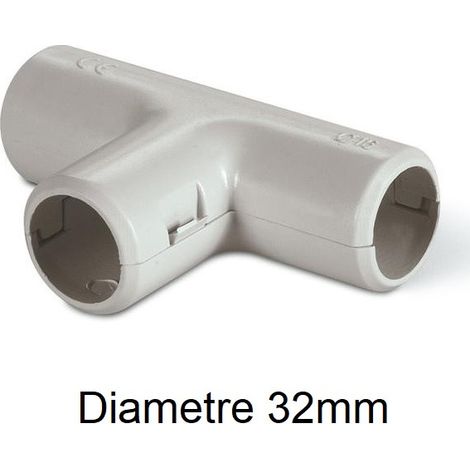 Té de dérivation Ø 32mm plastique gris (Boite de 20) IP40 tube IRL CL-321 (1/3)