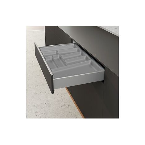 Range-couverts OrgaTray 740 - profondeur 450 - largeur extérieur meuble 600 mm - Argent - HETTICH
