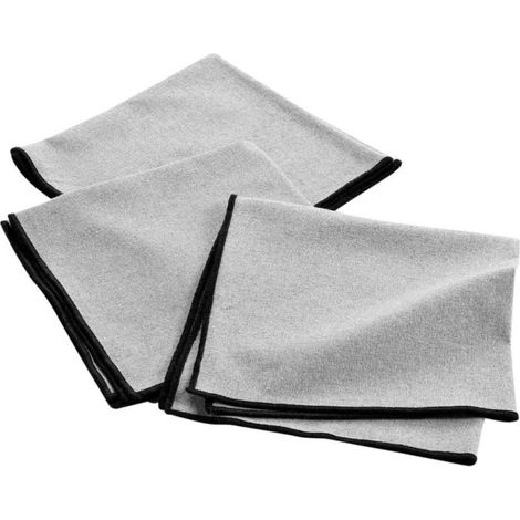 Lot de 3 Serviettes de Table "Mistraline" 40x40cm Gris Chiné (1/4)
