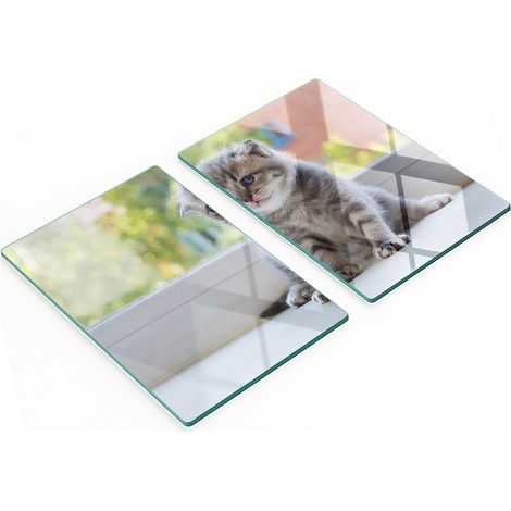 Pannelli in vetro resistenti ed eleganti con motivo a gattini, 2x40x52 cm (1/5)