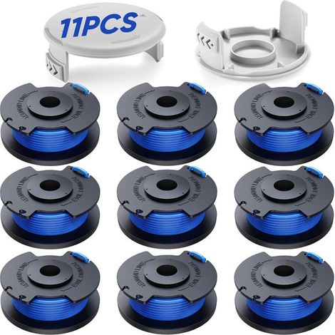 Ensemble de 11 bobines de rechange pour tondeuses à gazon Ryobi One+ AC14RL3A 18V、24V、40V — diamètre de bobine 1,6 mm (comprend 9 bobines et 2 couvercles) (1/5)