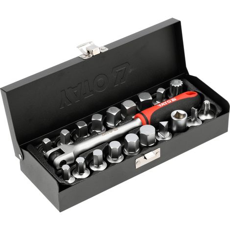 Schlüsselsatz für Ölablaßschrauben 3/8" 20-teilig mit flexiblem Halter (1/2)