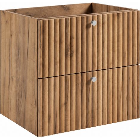 Mobile da bagno sospeso con vano per lavabo 60 rovere craft oro, maniglie in tre colori, 60 x 44,4 x 57 cm (1/5)