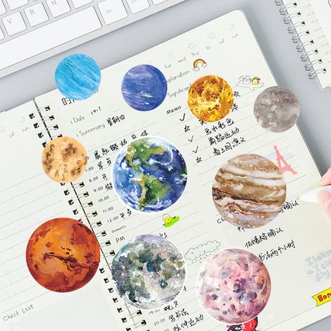 Lot de 20 autocollants planètes du système solaire en PET, pour téléphones portables, ordinateurs, tablettes et tasses - Lonely Planet (1/5)