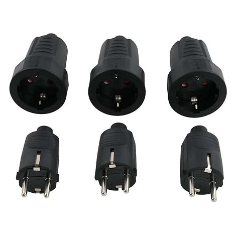 Male and Female Sockets, 250V/16A, 3680W, 2 Pole, Waterproof Electrical Plug with PVC Protective Contact, Pull Discharge, Power for 8 mm Cable Outdoor Indoor (1/5)
