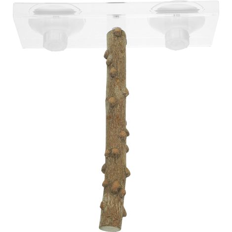 Perchoirs pour oiseaux, support pour perroquet, perchoir en bois avec ventouse, perchoir de bain pour perruche, support pour cage, accessoires pour perruches (1/5)