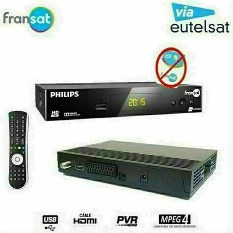 Récepteur TNT HD – Décodeur satellite FRANSAT – Enregistreur USB – Compatible Eutelsat 5° Ouest – Réception de chaînes – Hdme