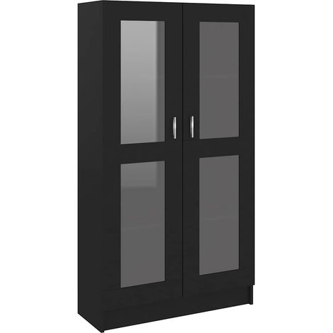 Maison Exclusive - Vitrinenschrank Schwarz 82,5x30,5x150 cm Holzw (1/5)