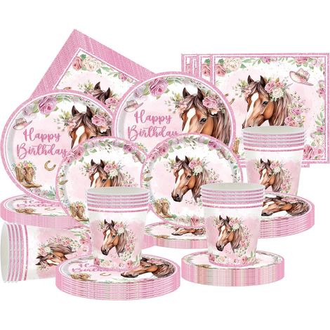 Service de table JeiibrZui pour 20 personnes - 80 pièces - Assiettes, gobelets, serviettes et nappe - Idéal pour les anniversaires et les fêtes à thème (1/5)