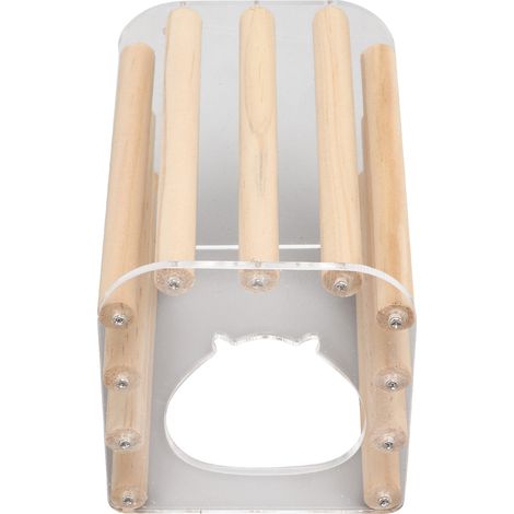 Maison en bois pour hamster, cachette en bois pour petits animaux (gerbilles, souris, ours dorés, cochons d'Inde, chinchillas) (1/5)