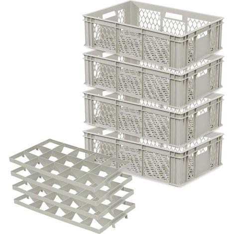 BRB 4 boîtes à verres pour 15 verres jusqu'à 145 mm de hauteur, diamètre max. du verre 106 mm, L x l x H 600 x 400 x 170 mm