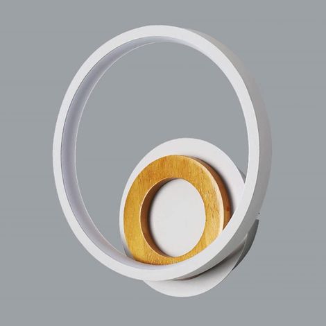 Lampe de chevet annulaire, applique murale moderne en aluminium à LED avec abat-jour en acrylique, applique murale blanche simple pour chambre à coucher, appliques murales rondes créatives nordiques (1/5)