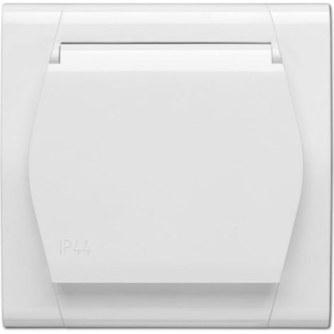 Prise simple Festa 2P+Z IP44 avec clapet blanc 0873-00