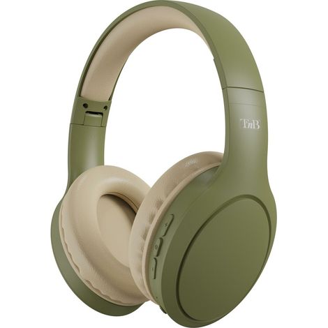 T'nB Tonality, cuffie pieghevoli senza fili con riduzione passiva del rumore, connessione Bluetooth, suono stereo con microfono incorporato, durata of fino a 30 ore - Verde