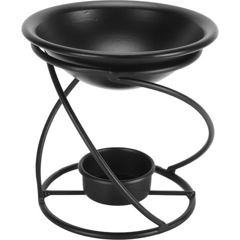 Brûleur d'huile essentielle en métal à conduction thermique rapide, brûleur de bougie chauffe-plat en fer pour la maison, le salon, le bureau (B) (1/5)