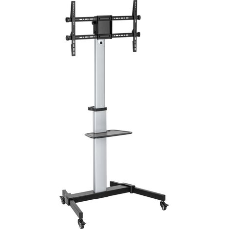 Supporto per Display da Pavimento con Ruote, Rotante, Regolabile, Argento, Compatibile con Schermi da 37-86", Max VESA 600x400, Capacit� 50kg, Modello 650630 (1/4)