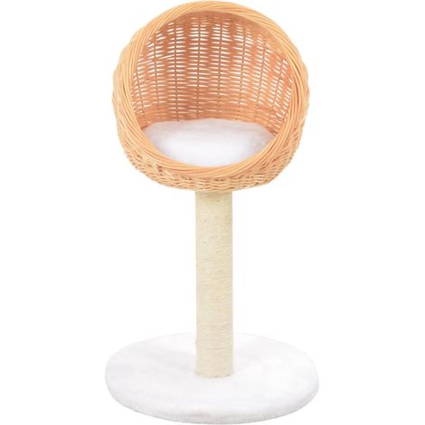 Maison Exclusive - Albero per Gatti con Tiragraffi in Legno di Salice Naturale (1/5)