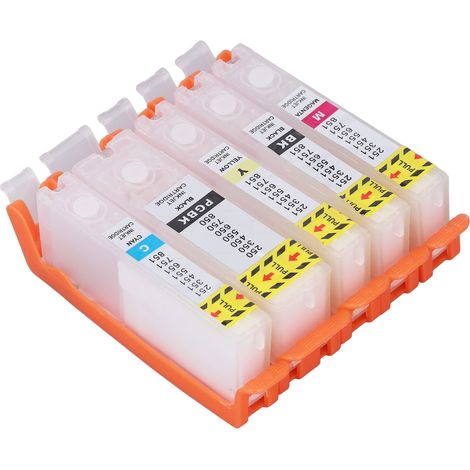 Wiederverwendbare Tintenpatronen (5er-Pack) für 5-Farben-Drucker (PGBK, BK, CMY) - 450 451 (1/5)