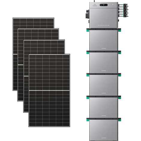 Zendure SolarFlow 2400 Pro - Batterie Solaire 2400W AC, PV 4800W, 2.4-16.8kWh, Plug & Play, IP65, Tesla/Pompes à Chaleur. avec 5xAB3000L (14.40 kWh), avec 500Wx4 Panneau Bifacial