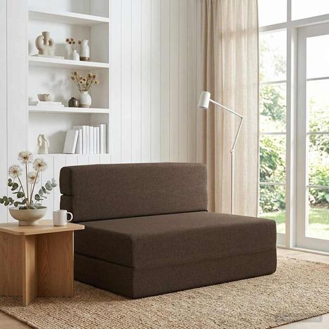 vidaXL Canapé-lit pliable Taupe 70 x 80 x 60 cm Tissu (1/5)