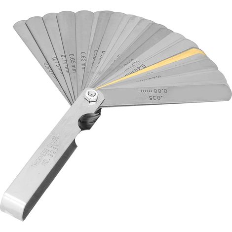 Jauge d'épaisseur métrique à 32 lames, 0,04-0,88 mm, en acier inoxydable, outil de mesure d'écartement (1/5)