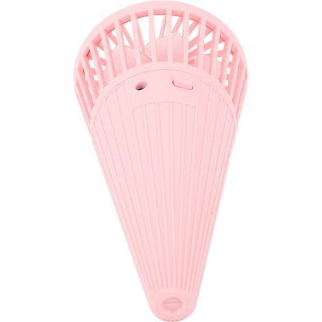 Kleiner, tragbarer, kegelförmiger Tischventilator zum Umhängen, rosa (1/4)