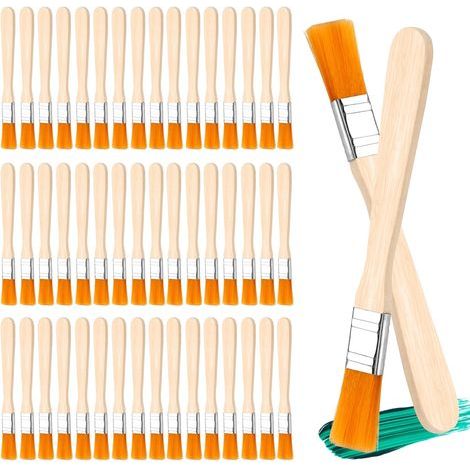 50 PCS Pinceaux Set avec Manche en Bois Petit Pinceau Plat pour Peinture Murale, Vernis, Colles et Bricolage Idéal pour Artistes, Débutants et Projets Créatifs DIY de Haute Qualité (1/5)