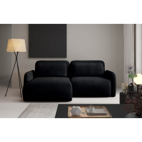 Ecksofa Schlafsofa Sofa SIMONE in Stoff Ambience Schwarz Ottomane Links (1/5)