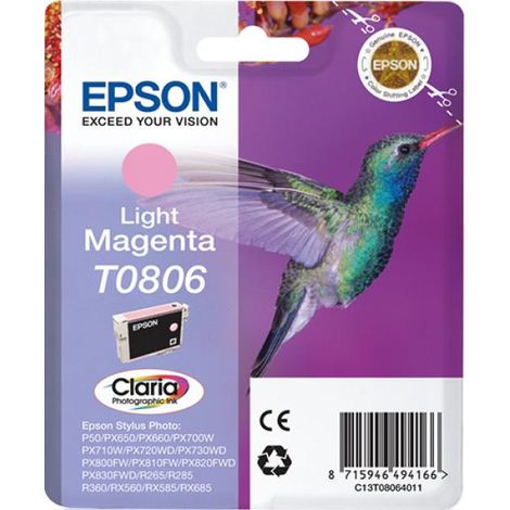 EPSON Cartouche d'encre T0806 Magenta clair - Colibri (C13T08064011) (1/2)