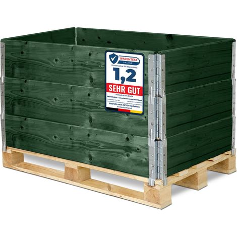 Garronda cadre en bois pliables pour palette boîte de rangement en bois cadre en bois (sans palette) Vert 3 Pièces 120x80x20 cm GD-0096