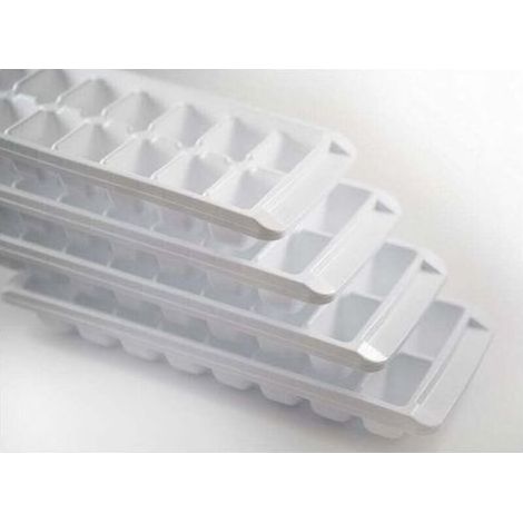Bacs à glaçons blancs à démoulage facile, 16 compartiments (4 bacs - 64 glaçons)