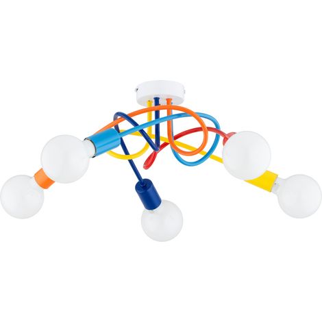 Plafonnier moderne à nœuds multicolores pour chambre d'enfant 5xE27 15W DRAGO Alfa (1/2)