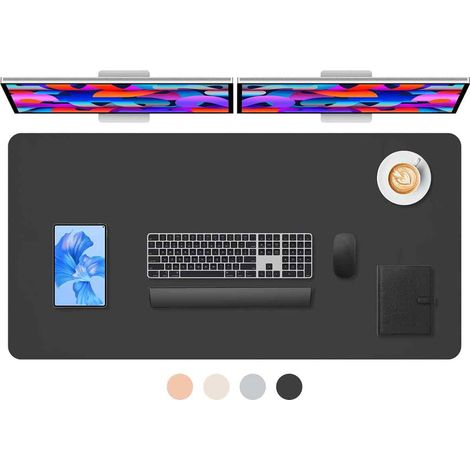 Sous-Main Bureau - Tapis de Souris en Cuir PU - Antidérapant Imperméable pour Bureau Maison Étude - 80 x 40 cm