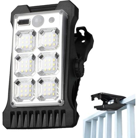 Lampe solaire étanche détecteur de mouvement rechargeable USB pour sécurité extérieure allée terrasse jardin luminosité réglable (1/5)
