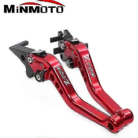 Accessoires moto compatibles avec Kawasaki Z750 Z 750 2007-2012 2011 : leviers de frein et d'embrayage courts, poignées de guidon (rouge-B) (1/5)