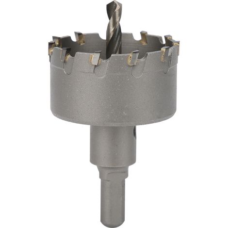 Scie cloche carbure pour métal, foret aléseur plaque épaisse, outillage industriel, diamètre 95 mm, perçage acier inoxydable, trépan professionnel (1/5)