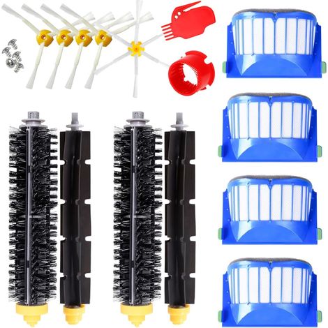 Kit de pièces détachées Compatible avec Roomba série 600 - Pièces détachées pour Roomba 610 615 620 630 635 650 660 680 690 695... (Tous modèles) - Pack de Rouleaux, Filtres, Brosses latérales (1/5)