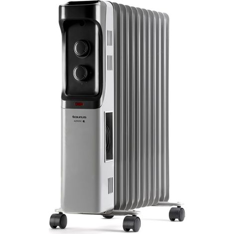 Taurus Dakar - Radiatore ad olio a 11 elementi. 2500W. 3 livelli di potenza. Termostato regolabile. Protezione contro il surriscaldamento.