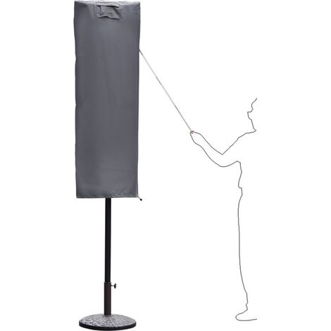 Sekey Sonnenschirm-Schutzhülle, Ampelschirm Schutzhülle Abdeckhauben 600D Oxford, Grau, 160 cm x 62 cm (1/5)