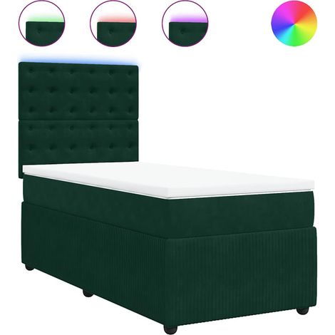 Maison Exclusive - Giroletto a Molle con Materasso Verde Scuro 90x190 cm Velluto