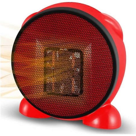 Petit chauffage d'appoint, chauffage de bureau, mini chauffage d'appoint portable 500 W, ventilateur chauffant d'intérieur (rouge) (1/4)